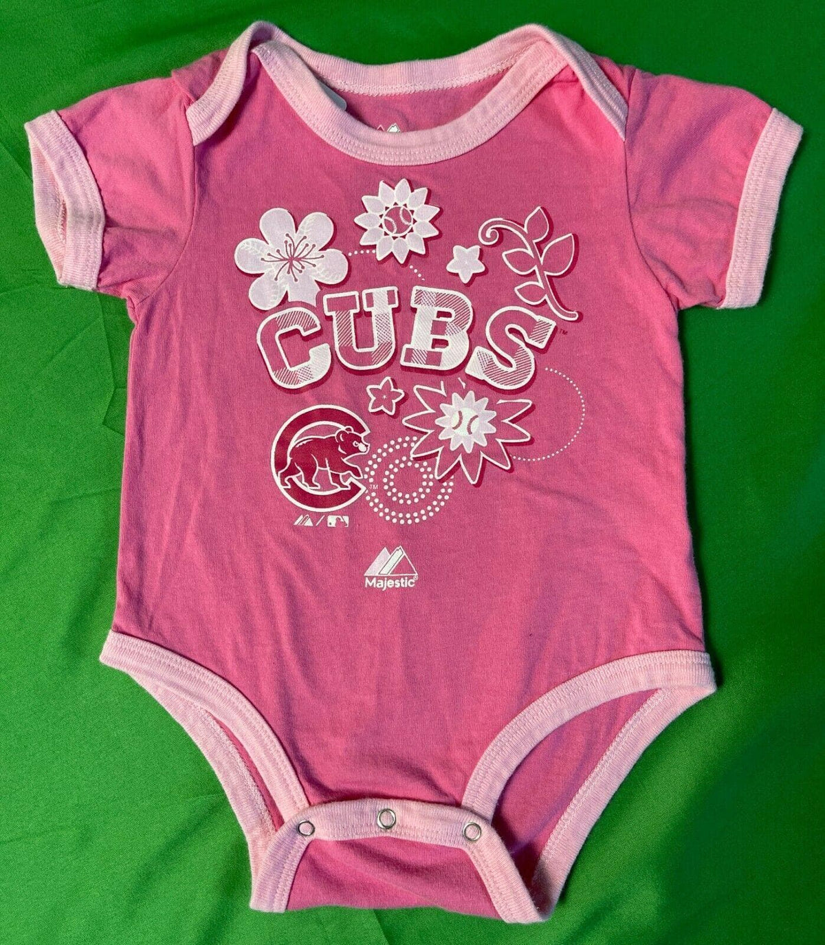 MLB Chicago Cubs Majestic Pink Bodysuit/Vest 6-9 months