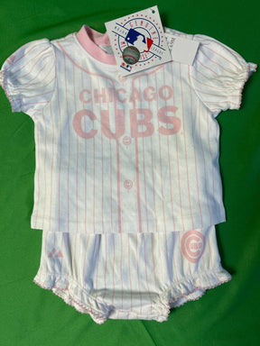 MLB Chicago Cubs Majestic Pink Pin Stripe 2-pc Outfit 6-9 months NWT