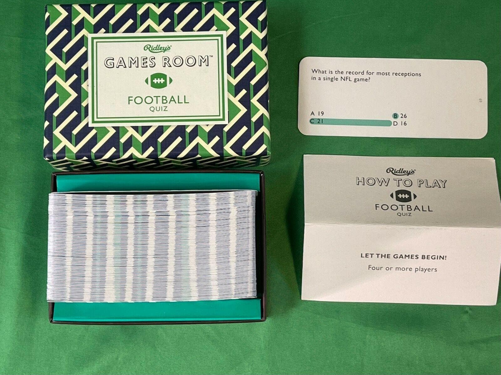 NFL Ridley's Game Room Card Game Football Quiz New!