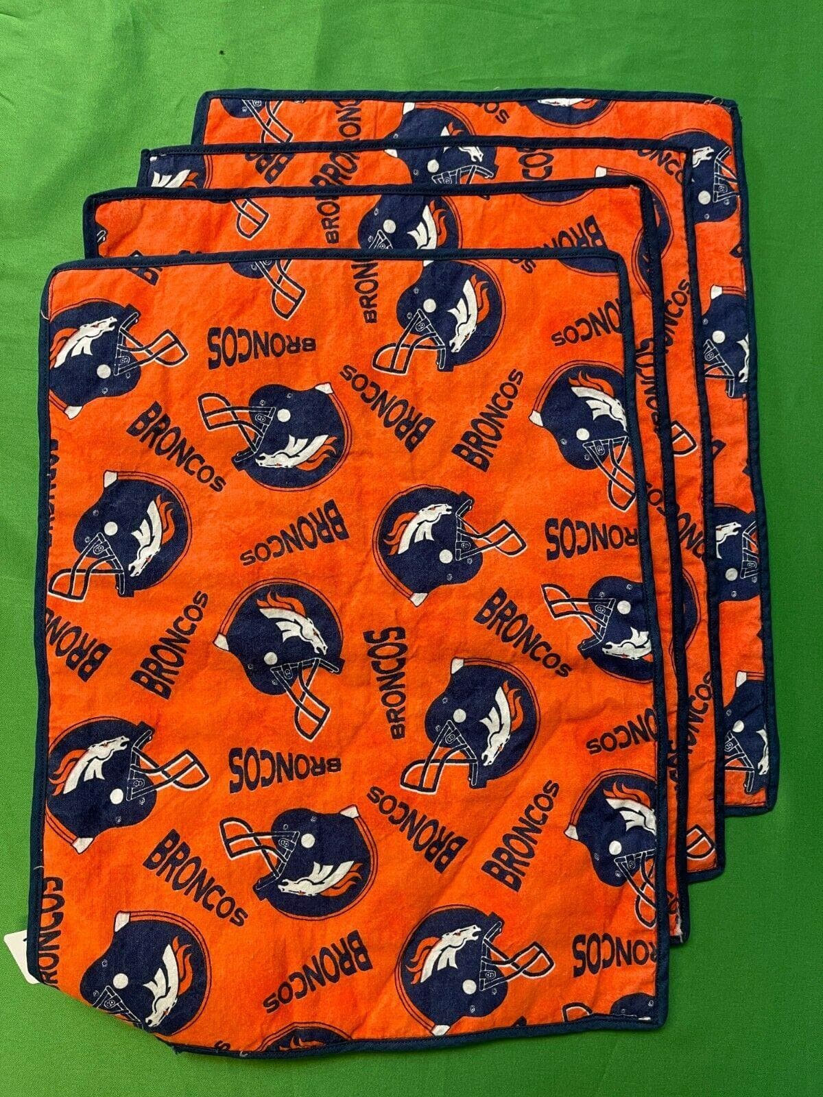 NFL Denver Broncos Set of 4 Placemats Quilted Handmade from Licensed Fabric