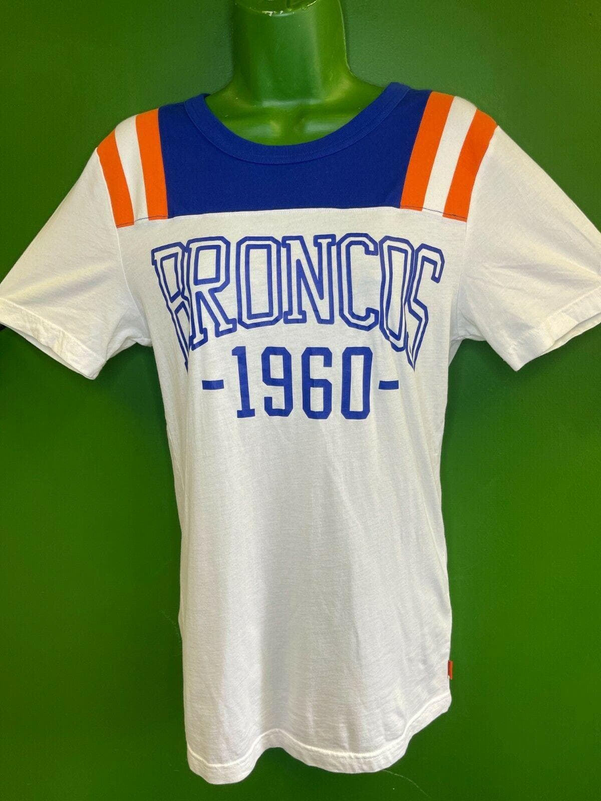 NFL Denver Broncos 100% Cotton White 1960 T-Shirt Unisex Small