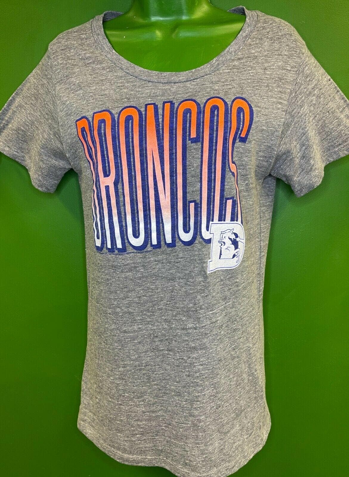 NFL Denver Broncos Junk Food Heathered Grey T-Shirt Retro Unisex Small