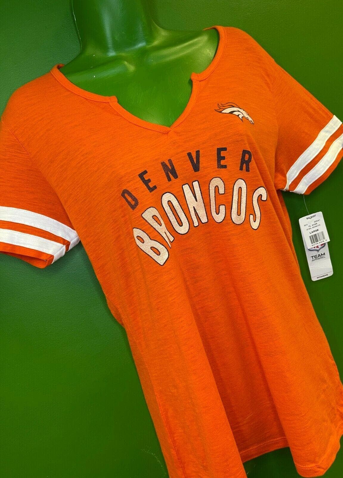 NFL Denver Broncos Notch Neck T-Shirt Women's Large NWT