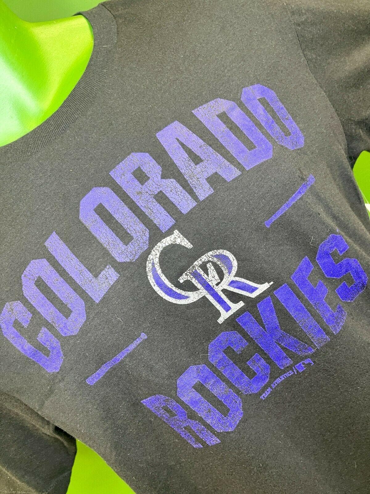 MLB Colorado Rockies Black 100% Cotton T-Shirt Youth X-Large 14-16 NWT