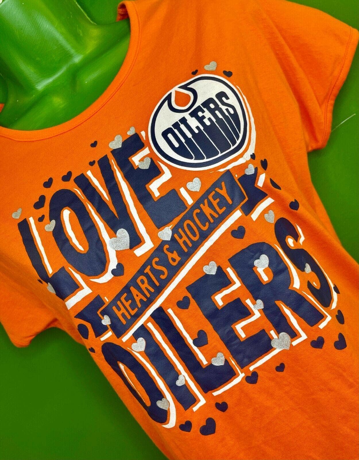 NHL Edmonton Oilers Orange Girls' T-Shirt Youth Medium 10-12 NWOT