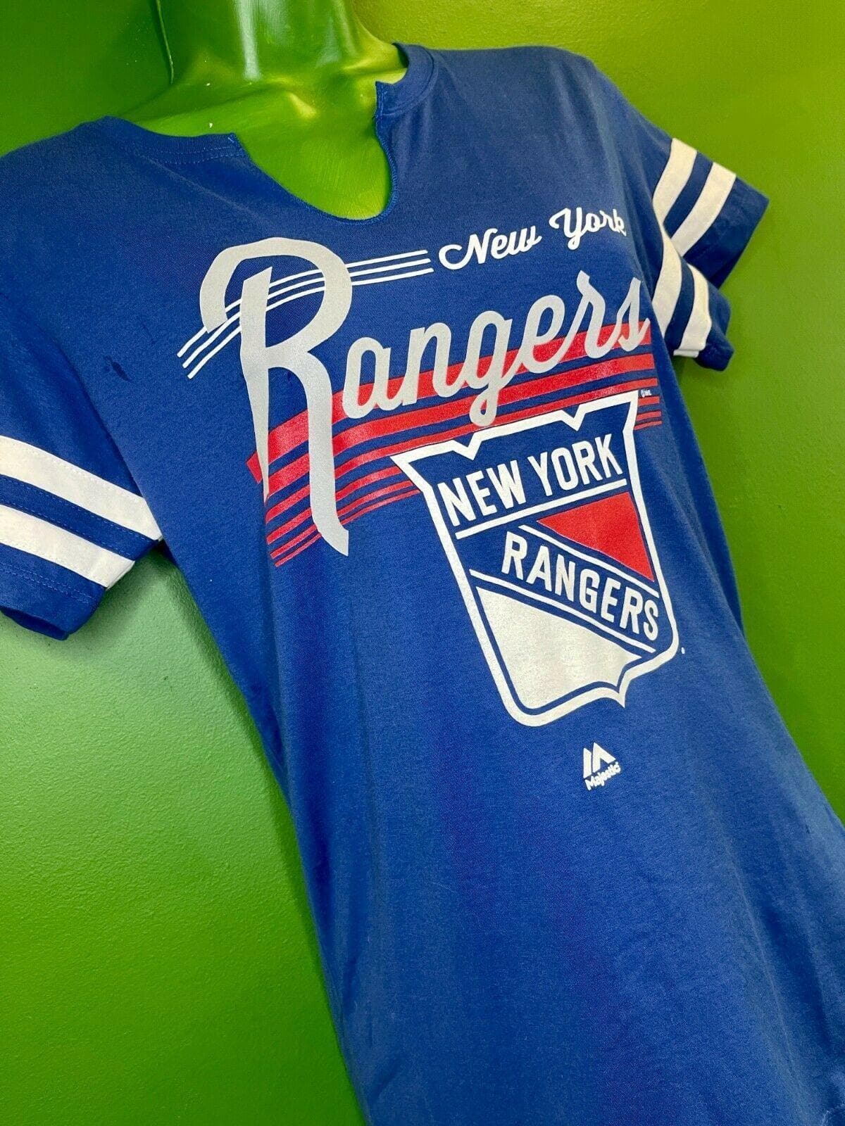 NHL New York Rangers Majestic Hockey T-Shirt 100% Cotton Women's Medium NWT