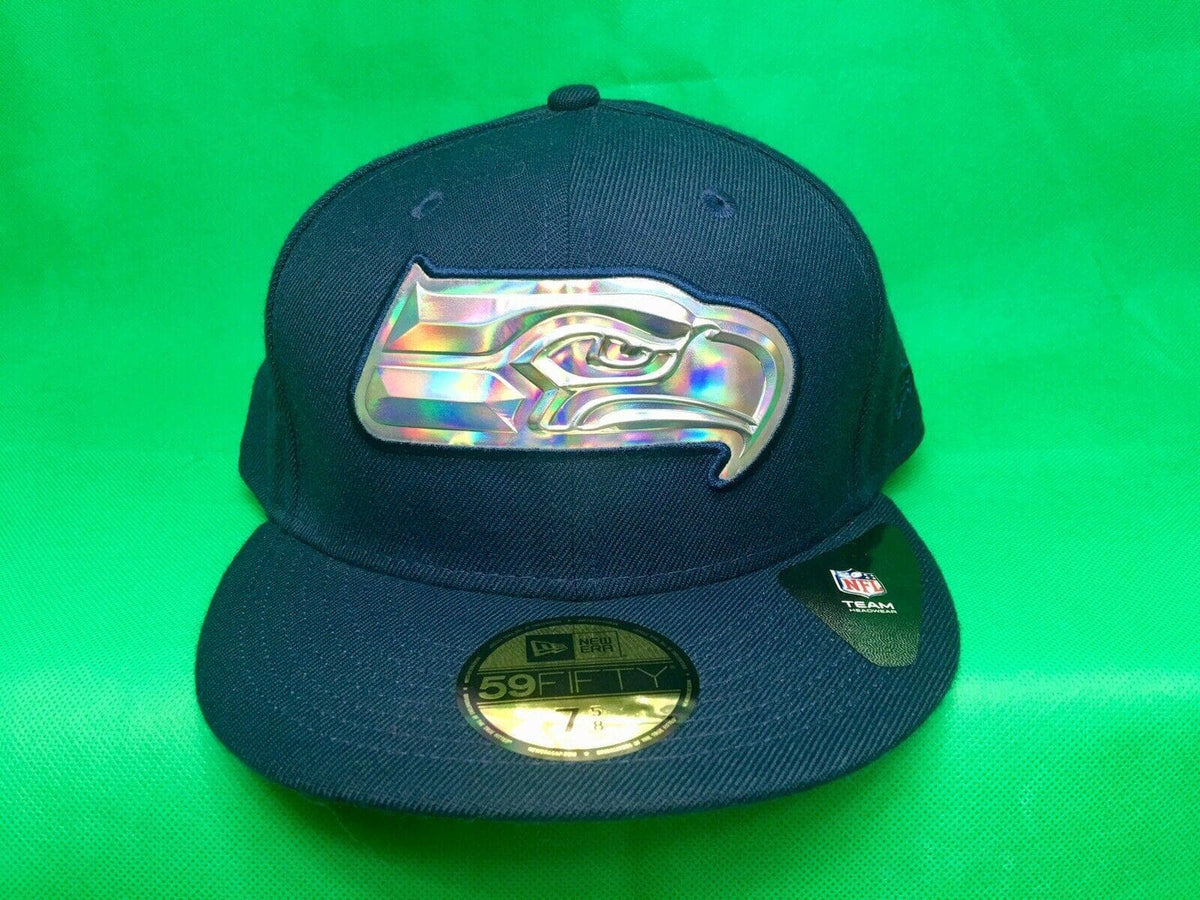 NFL Seattle Seahawks New Era 59FIFTY Fitted Baseball Cap/Hat 7-5/8 NWT