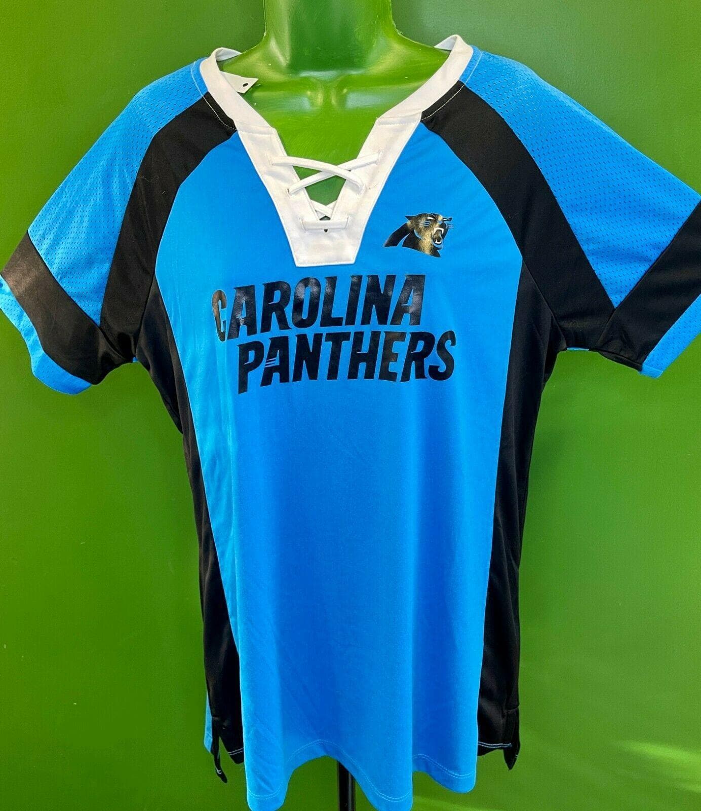 NFL Carolina Panthers Jersey-Style Top Lace Up Front Women's Large NWT
