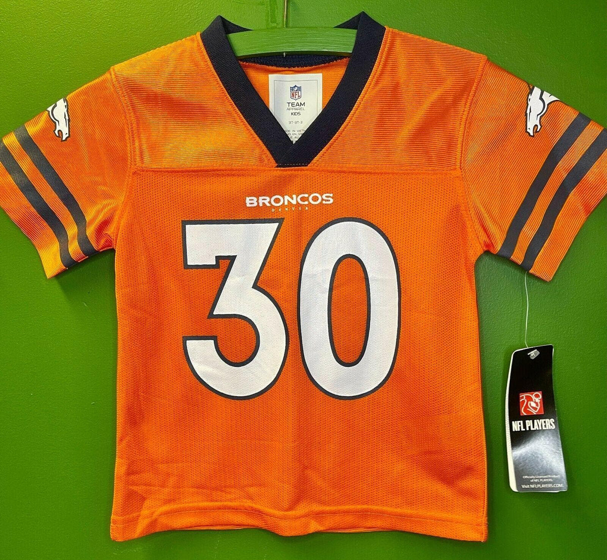 NFL Denver Broncos Phillip Lindsay #30 Jersey Toddler 3T NWT