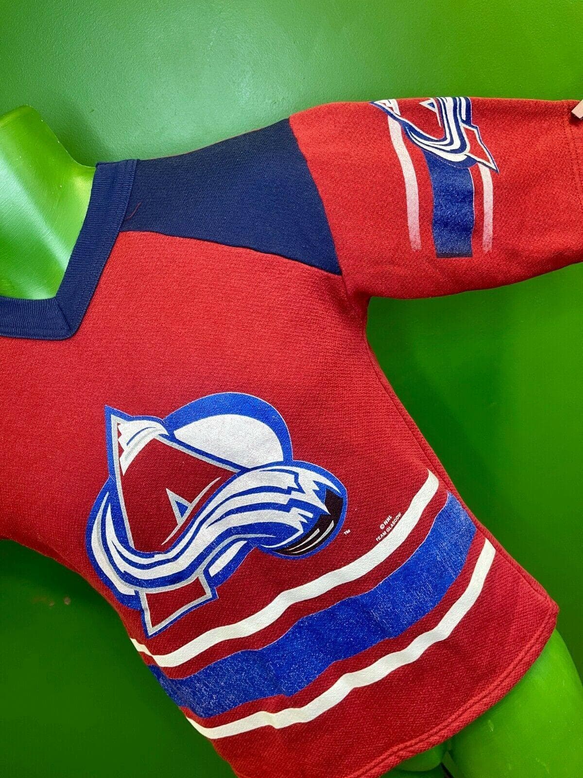 NHL Colorado Avs Vintage Ice Hockey Jersey Style Sweatshirt Y L 12-14