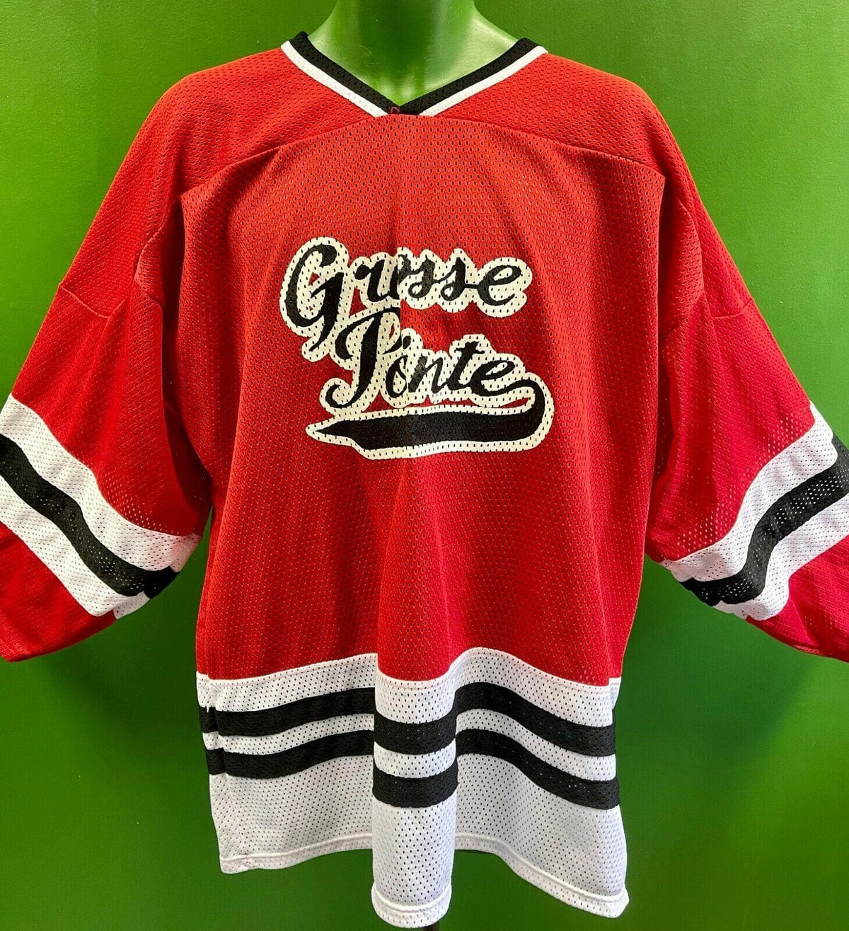 Grosse Pointe #89 Red & Black Ice Hockey Jersey Men's 2X-Large