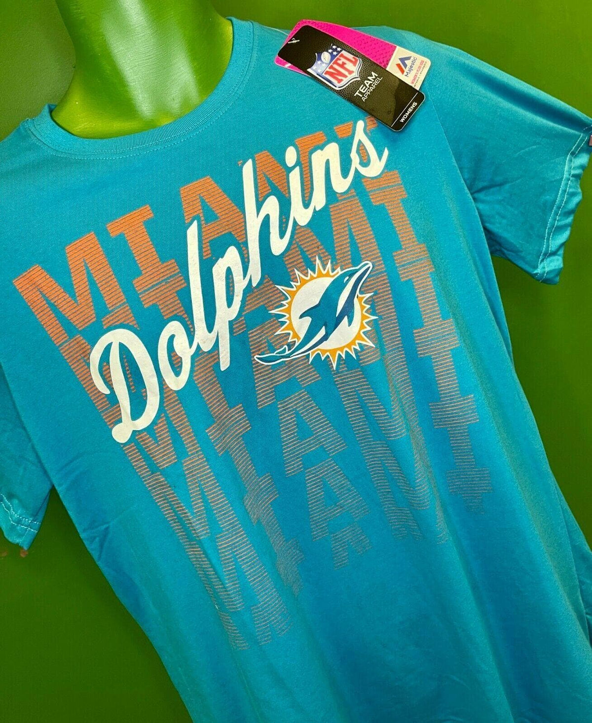 NFL Miami Dolphins Majestic Women's Plus Size T-Shirt Large NWT