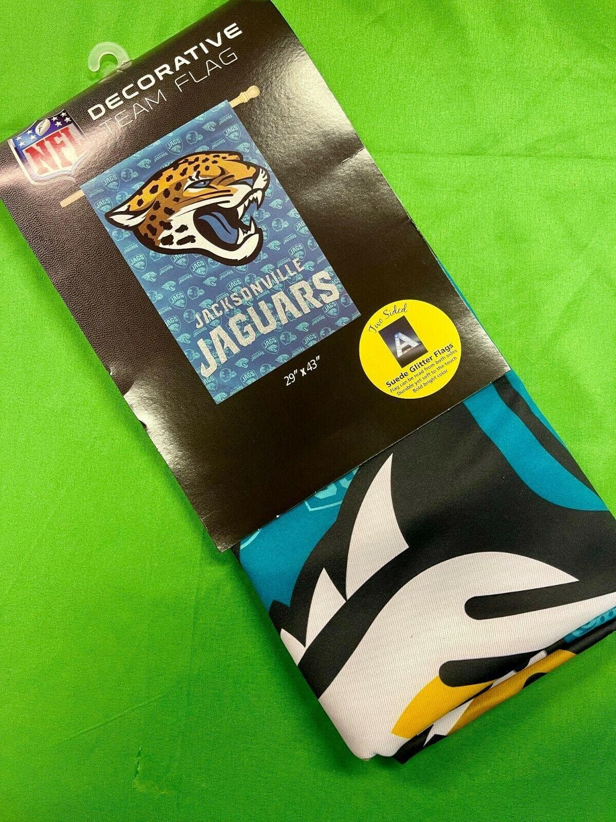 NFL Jacksonville Jaguars 29" x 43" Glitter Suede House Vertical Flag NWT