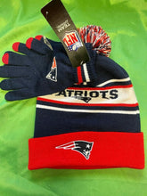 NFL New England Patriots Woolly Bobble Hat & Gloves Set NWT