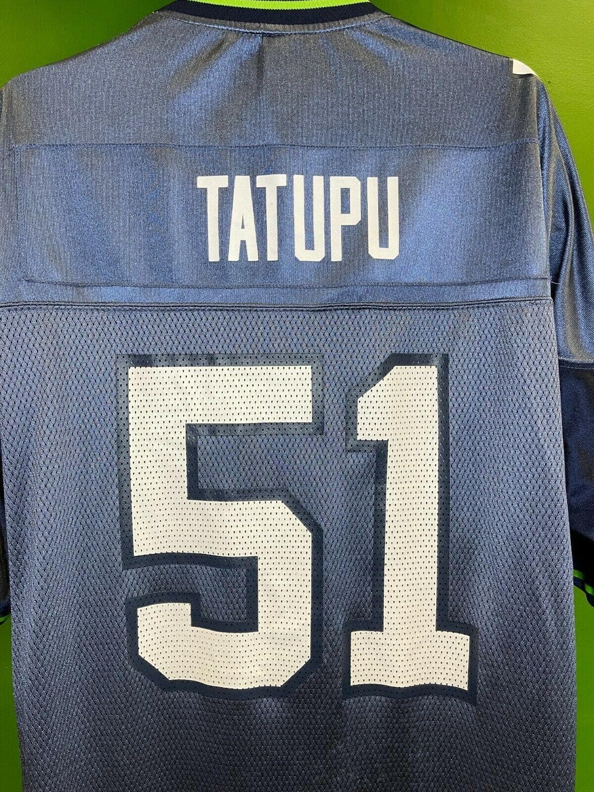 2005-06 SEATTLE SEAHAWKS TATUPU #51 REEBOK ON FIELD JERSEY (AWAY) XL -  Classic American Sports