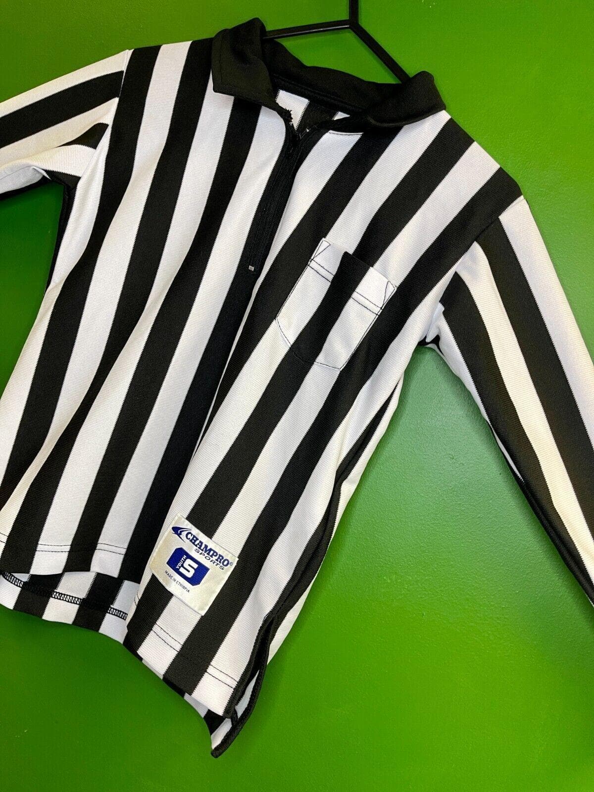 American Football Striped Referee Jersey Long Sleeved Youth Small 6-8 (30")