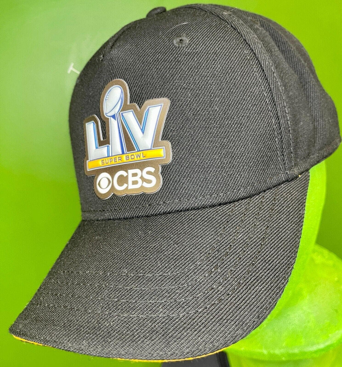 NFL Super Bowl LV on CBS Tampa Bay Buccaneers Black Hat Cap OSFA