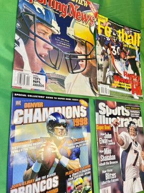NFL Denver Broncos Lot of 4 Magazines Sports Illustrated Elway & More!
