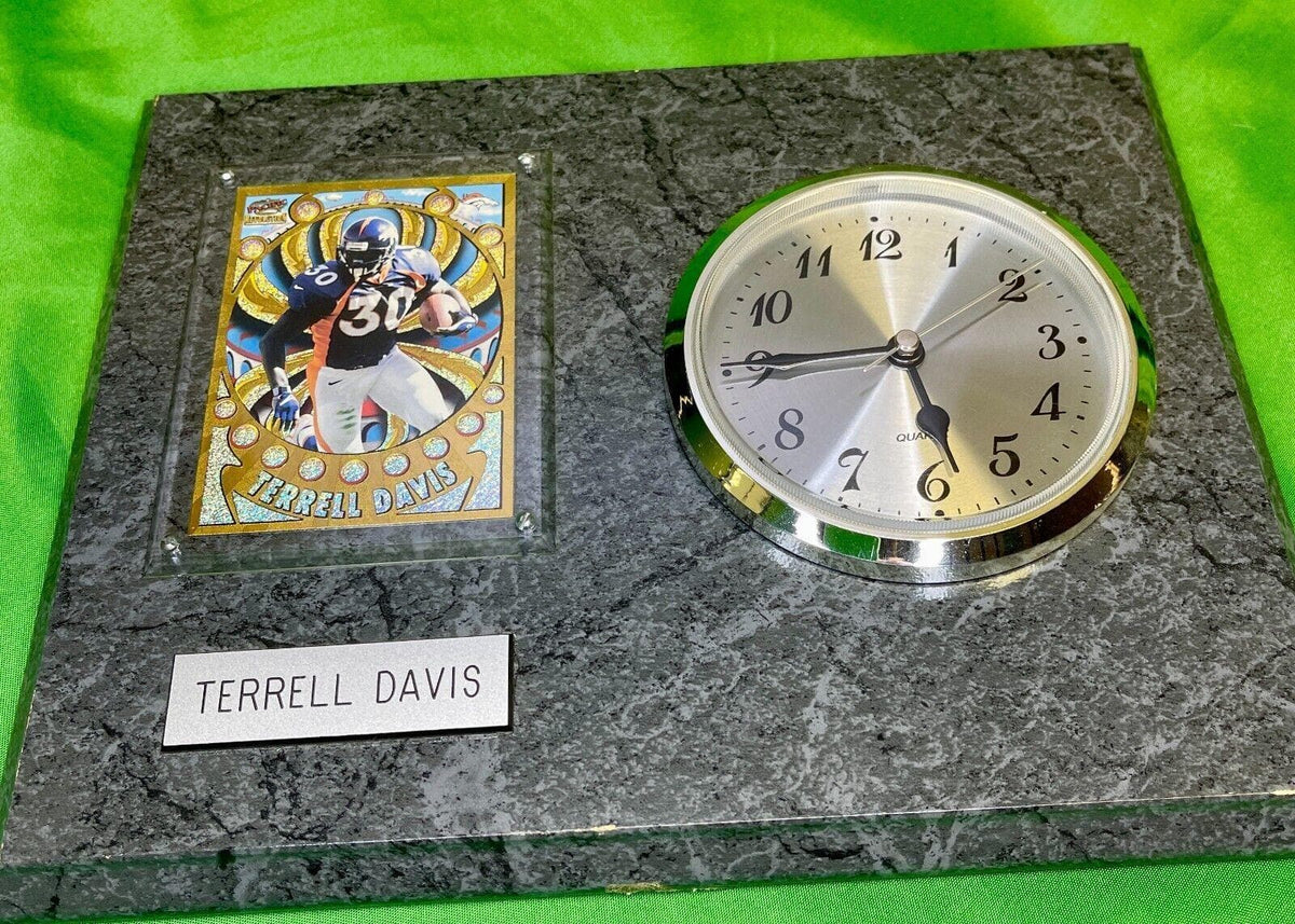 NFL Denver Broncos Terrell Davis #30 Plaque Clock Grey 10" x 8"