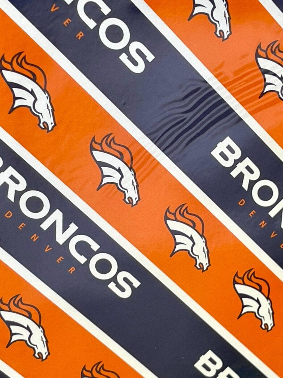 NFL Denver Broncos Gift Wrapping Paper 3 sheets NWT