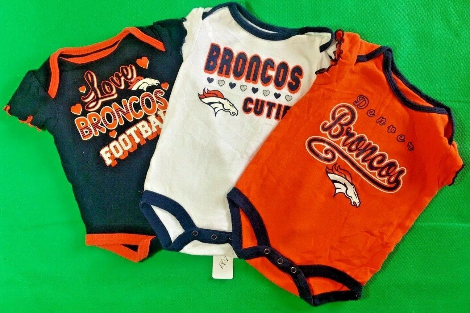 NFL Denver Broncos Set of 3 Bodysuits/Vests Girls' 3-6 Months NWOT