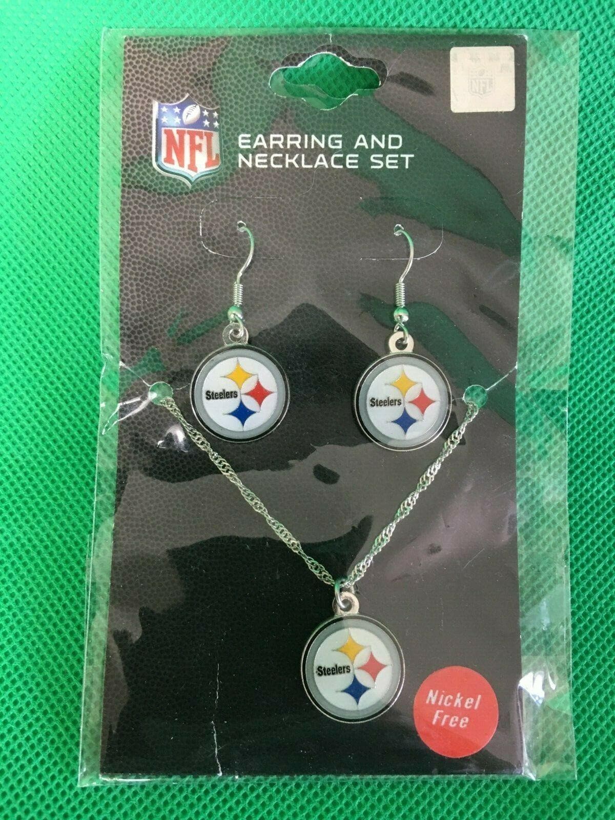 NFL Pittsburgh Steelers Jewellery Set Earrings Necklace NWT