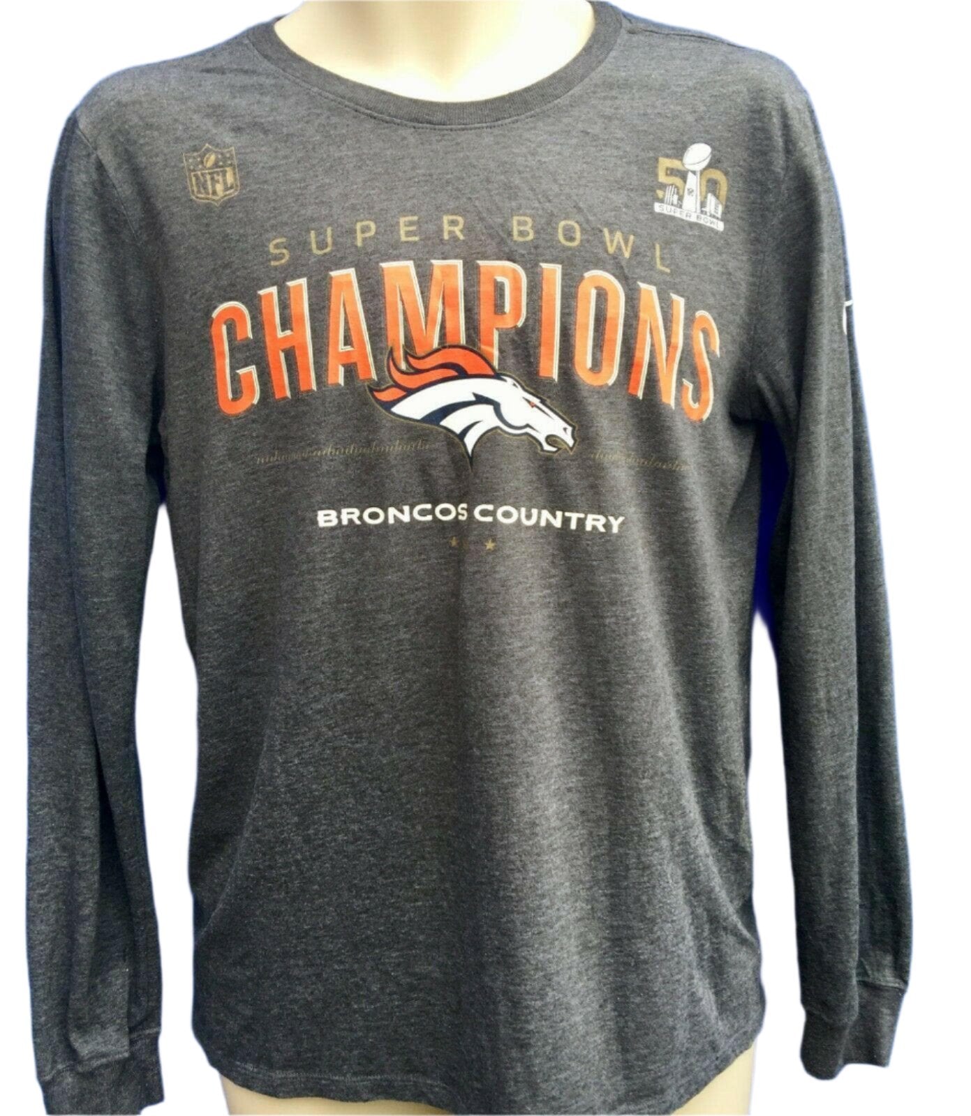 NFL Denver Broncos Super Bowl 50 L/S T-Shirt Men's Small