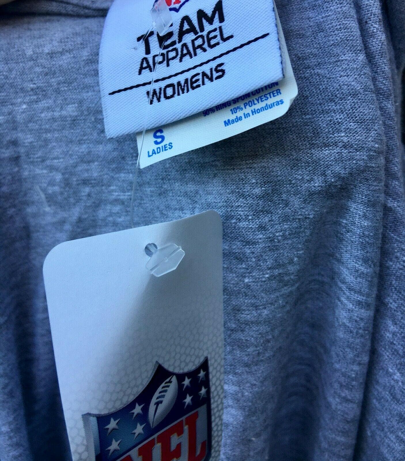 NFL Denver Broncos Grey V-Neck Metallic T-Shirt Women's Small NWT