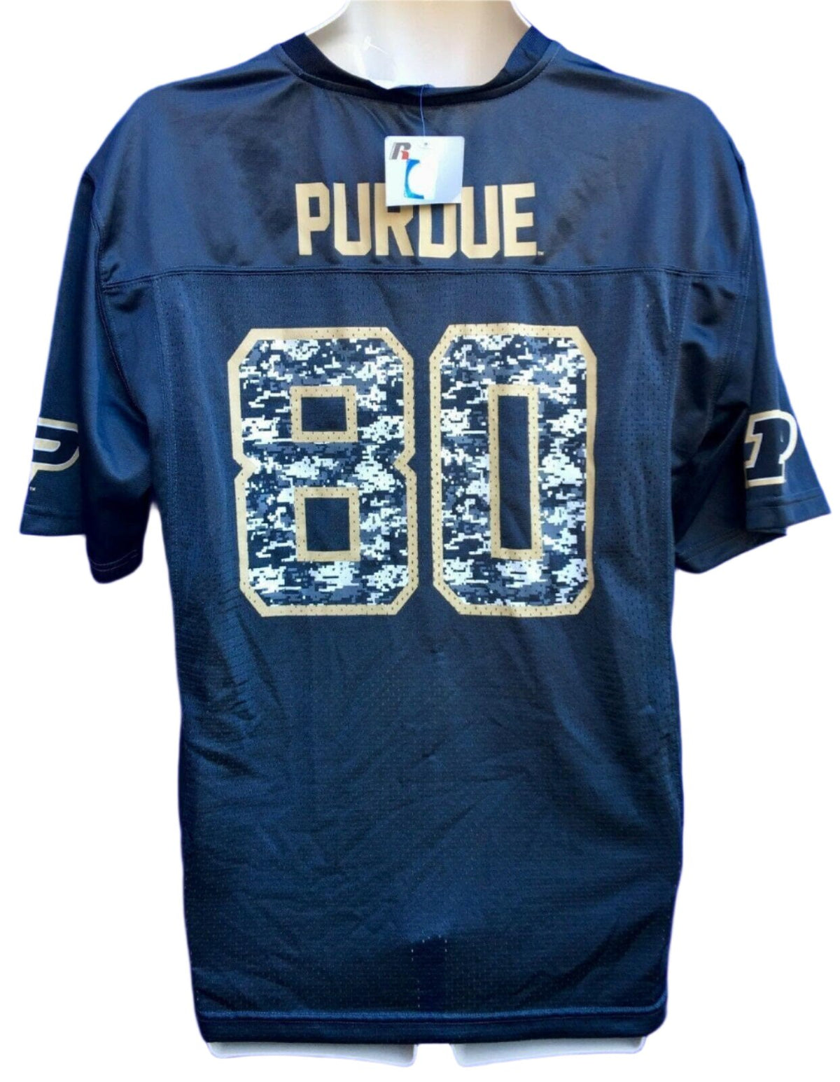 NCAA Purdue Boilermakers Russell #80 Grey Camo Jersey Men's Medium NWT