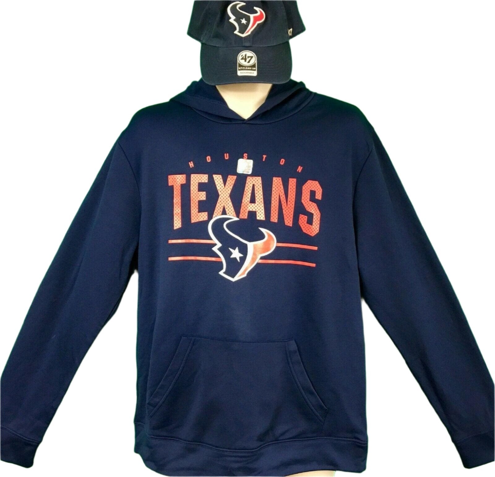 NFL Houston Texans Blue Pullover Hoodie Men's Medium NWT